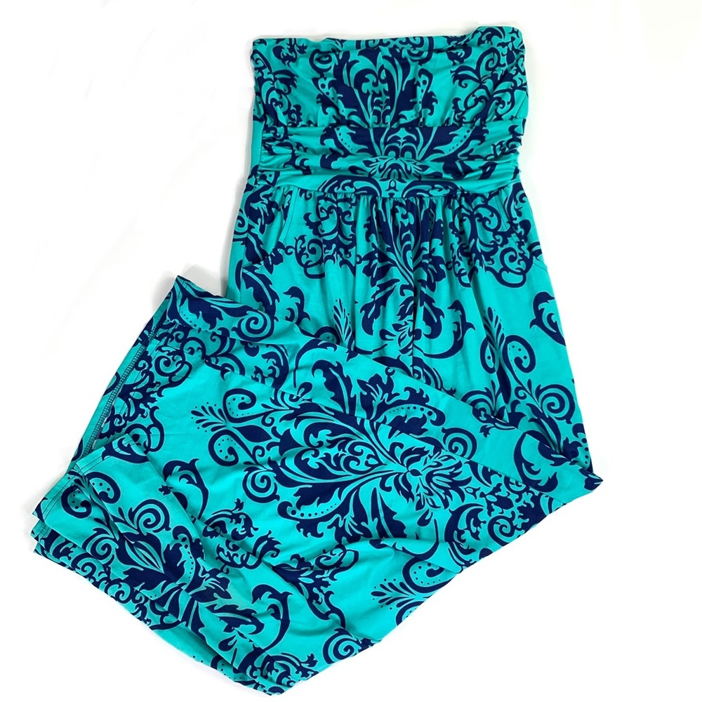 🌺 3/$20 Hawaiian Strapless Maxi Dress Size L